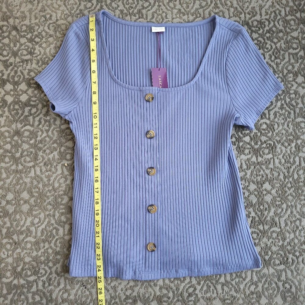 NWT Lascana Ribbed Button Up Top Size 12 - Picture 4 of 7